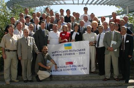 The participants of Ukrainian-Polish forum coalminers Yalta in 2004